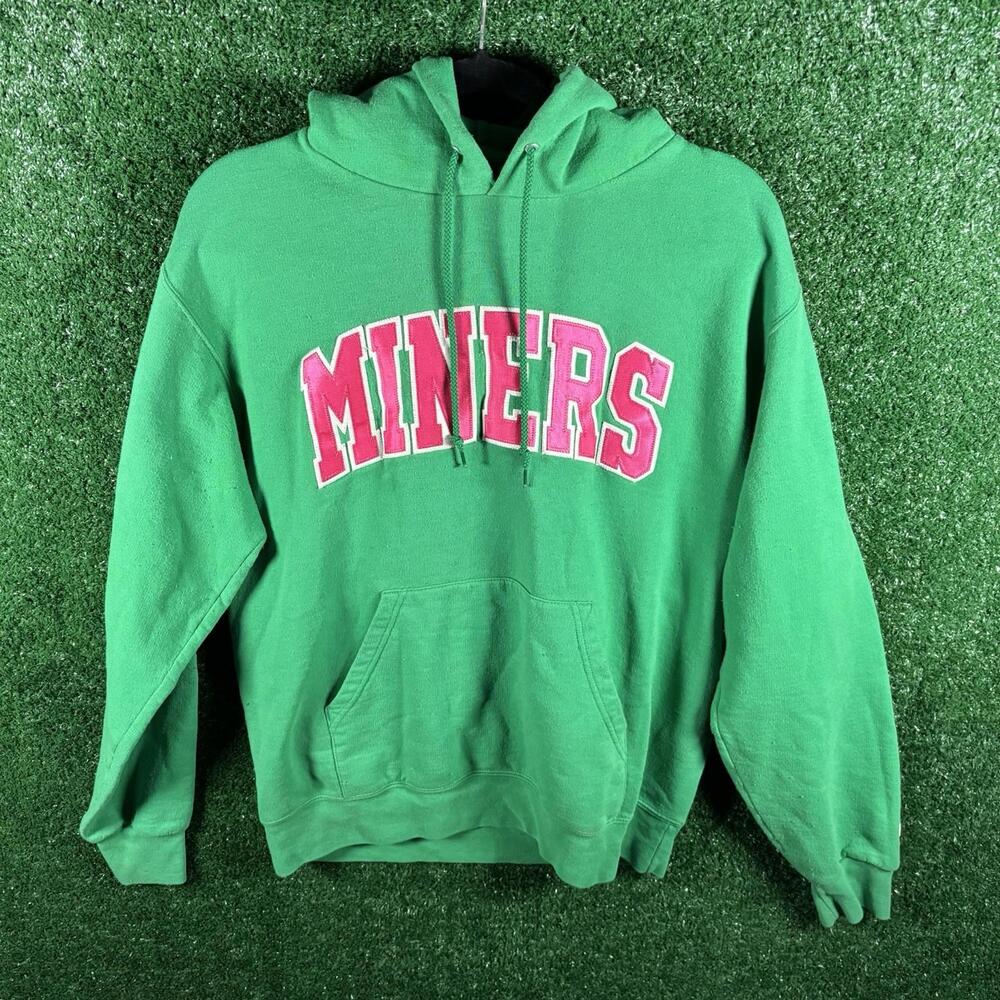 UTEP Miners Hoodie Men’s Medium Green University Texas El Paso Champion